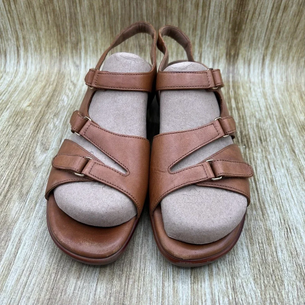SAS Tabby Slingback Comfort Sandals Women's Size 11 Brown Leather Strap Shoes